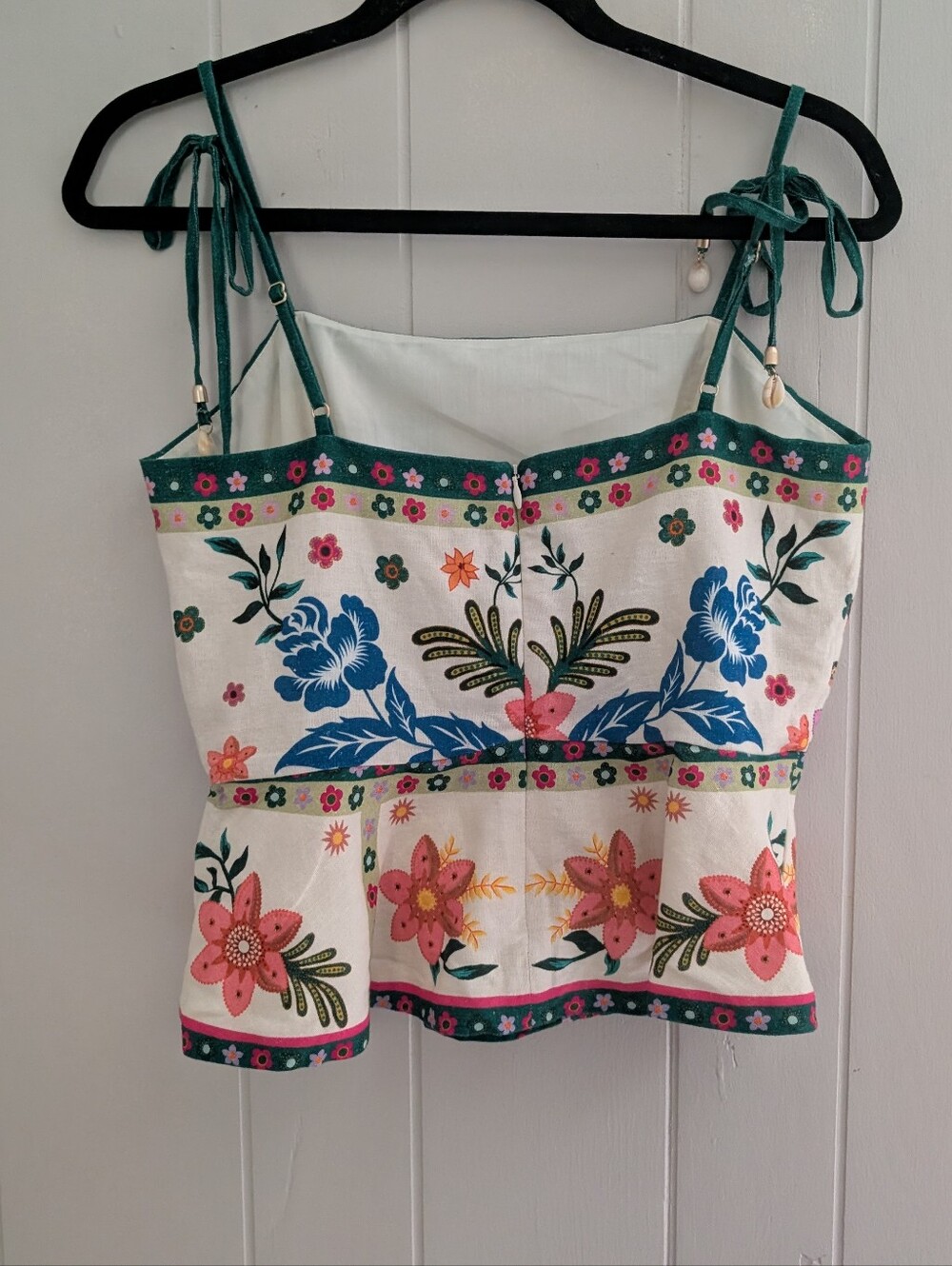NWOT House of Harlow 1960 Linen Blend Floral Peplum Tank - Picture 7 of 7